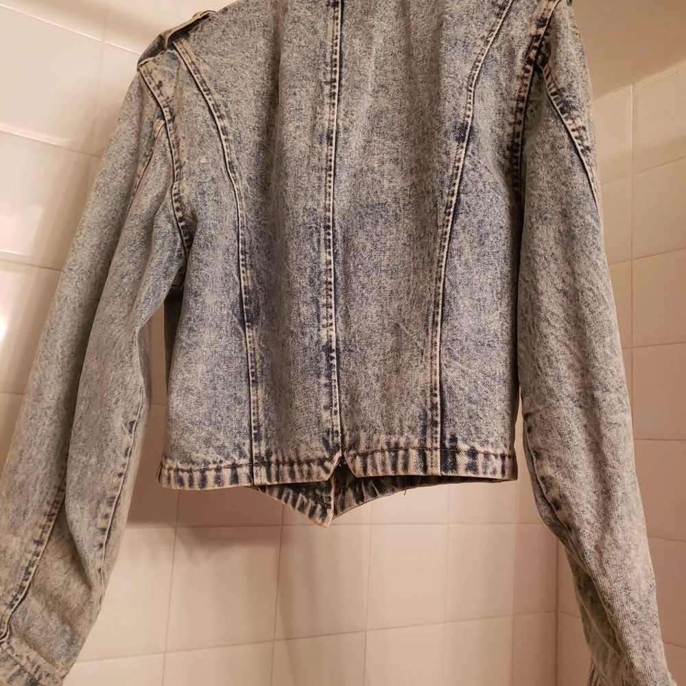 vintage Le Frog 80's Jean Jacket with military buttons - Picture 3 of 4